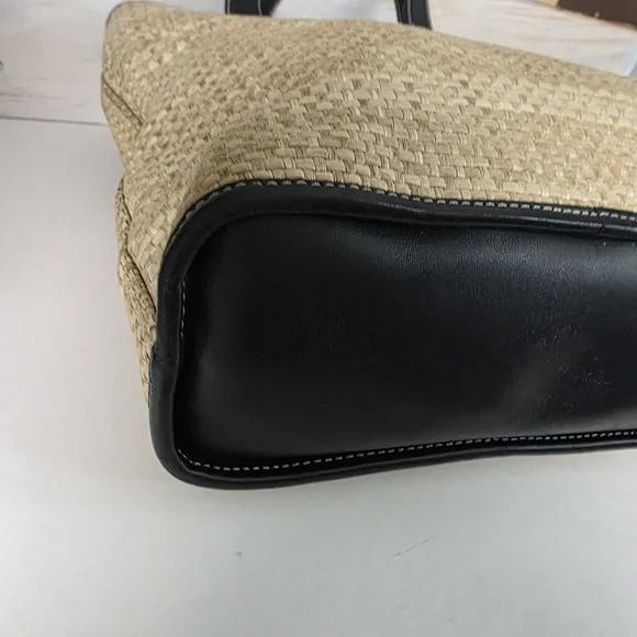 Coach Black and Tan Woven Tote Bag & Coach Scarf - Picture 8 of 15